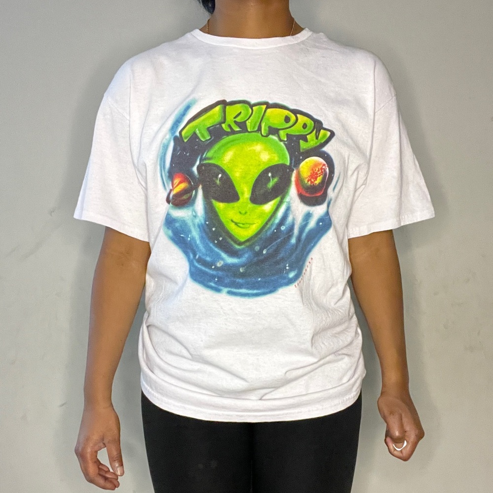 White Alien Graphic T-Shirt